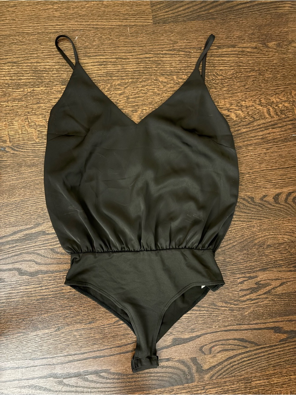 Black One-Piece Bodysuit with Spaghetti Straps